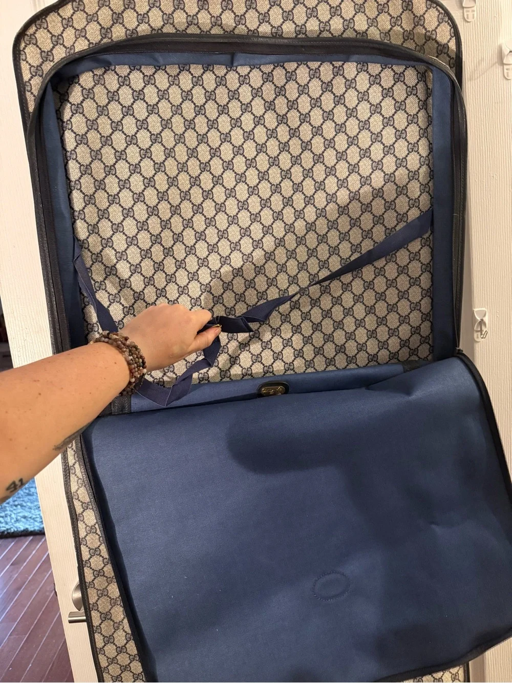 Gucci Beige and Blue GG Monogram Garment Cover